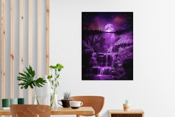 Waterfall and full moon