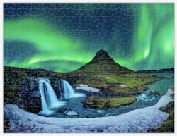 Nyhet! Puslespill "Nordlys og Fossefall"