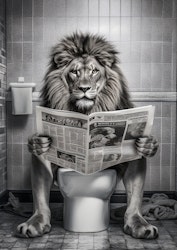 Lion On Toilet