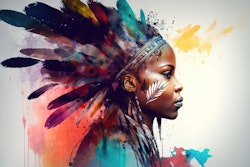 Abstract Feather Face