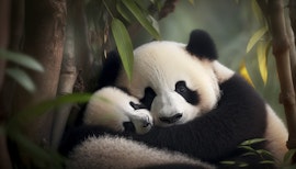 Panda And Panda baby