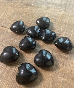 Hjärta Obsidian Svart (3 x 3 cm)