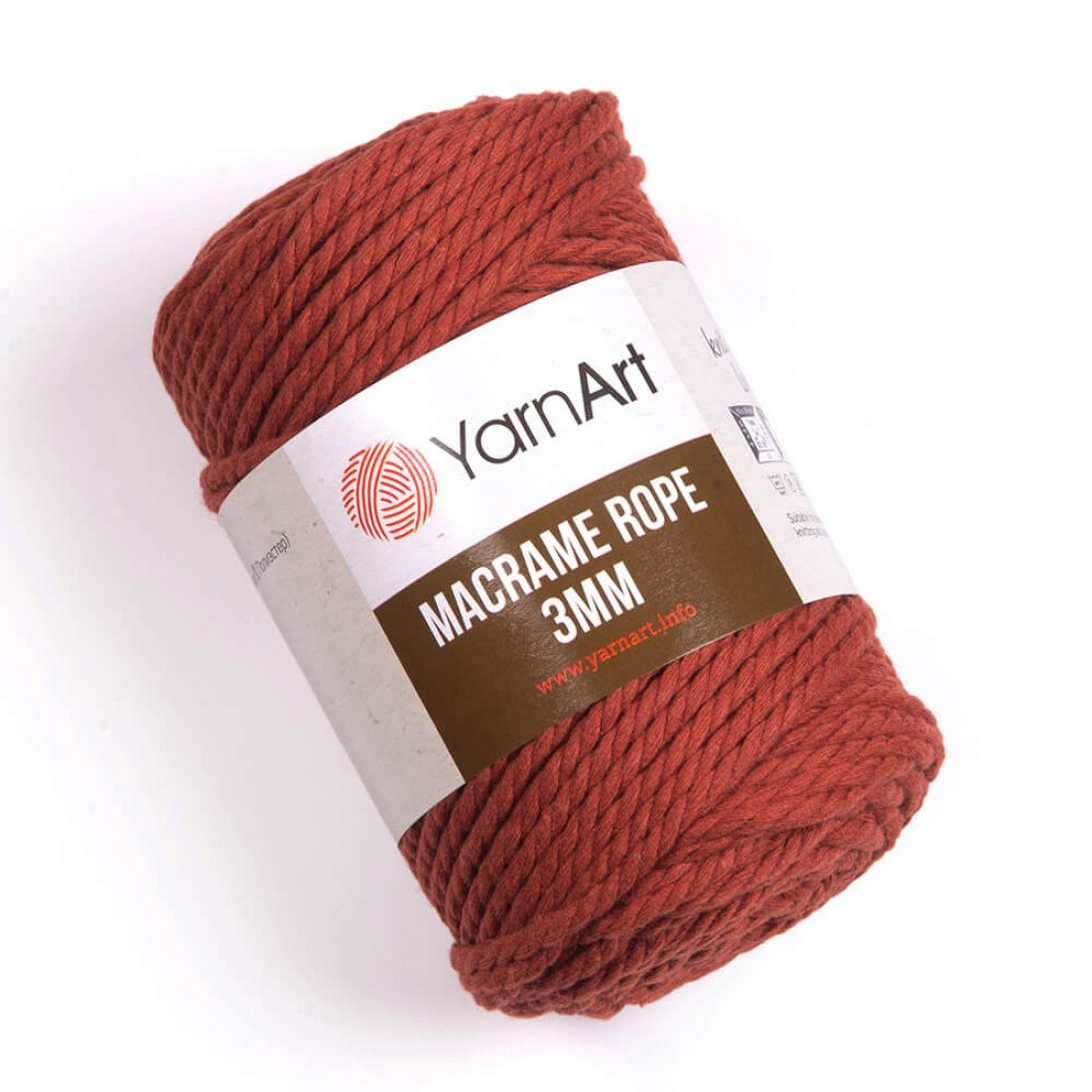 Makramégarn Kopparröd 3 mm