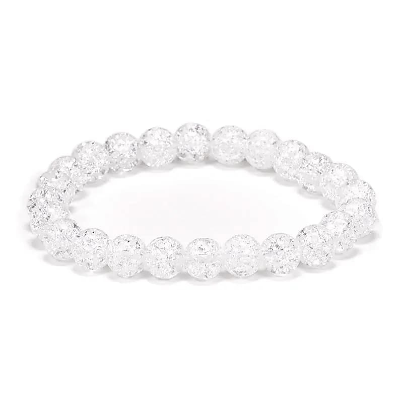Armband Bergkristall Krackelerad  (8 mm)