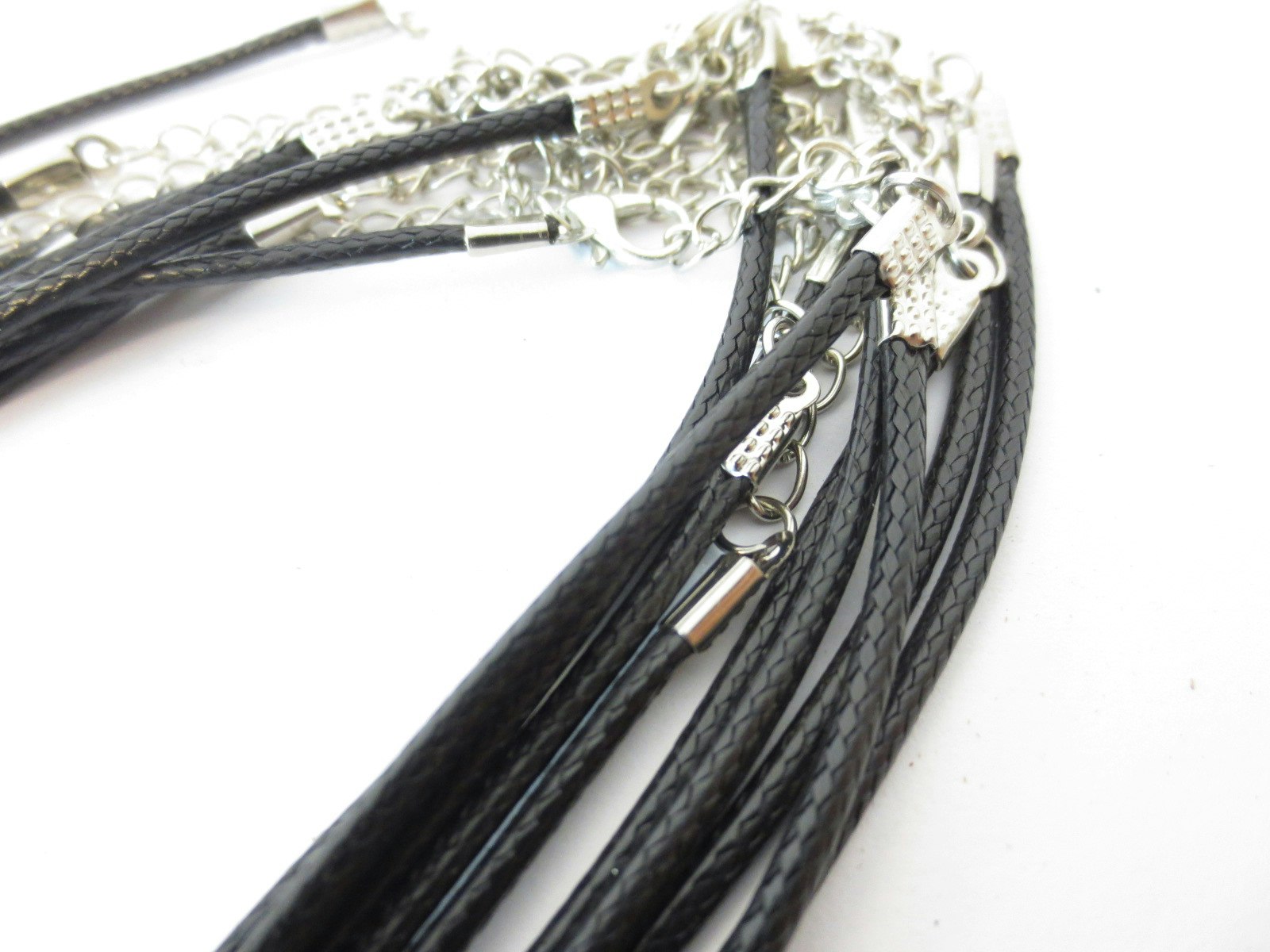 Läderhalsband med spänne (Svart)