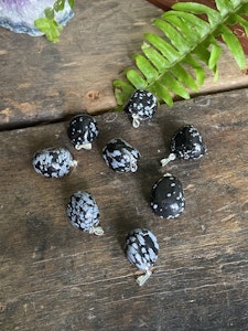 Hänge Snöflingeobsidian (925-silver)