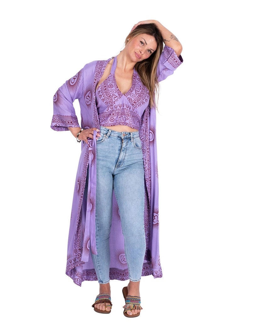 Kimono + Topp Heather (Lila)