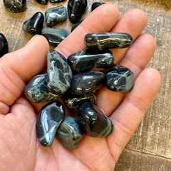 Obsidian Spindelnät (Spindelnätsobsidian), trumlad