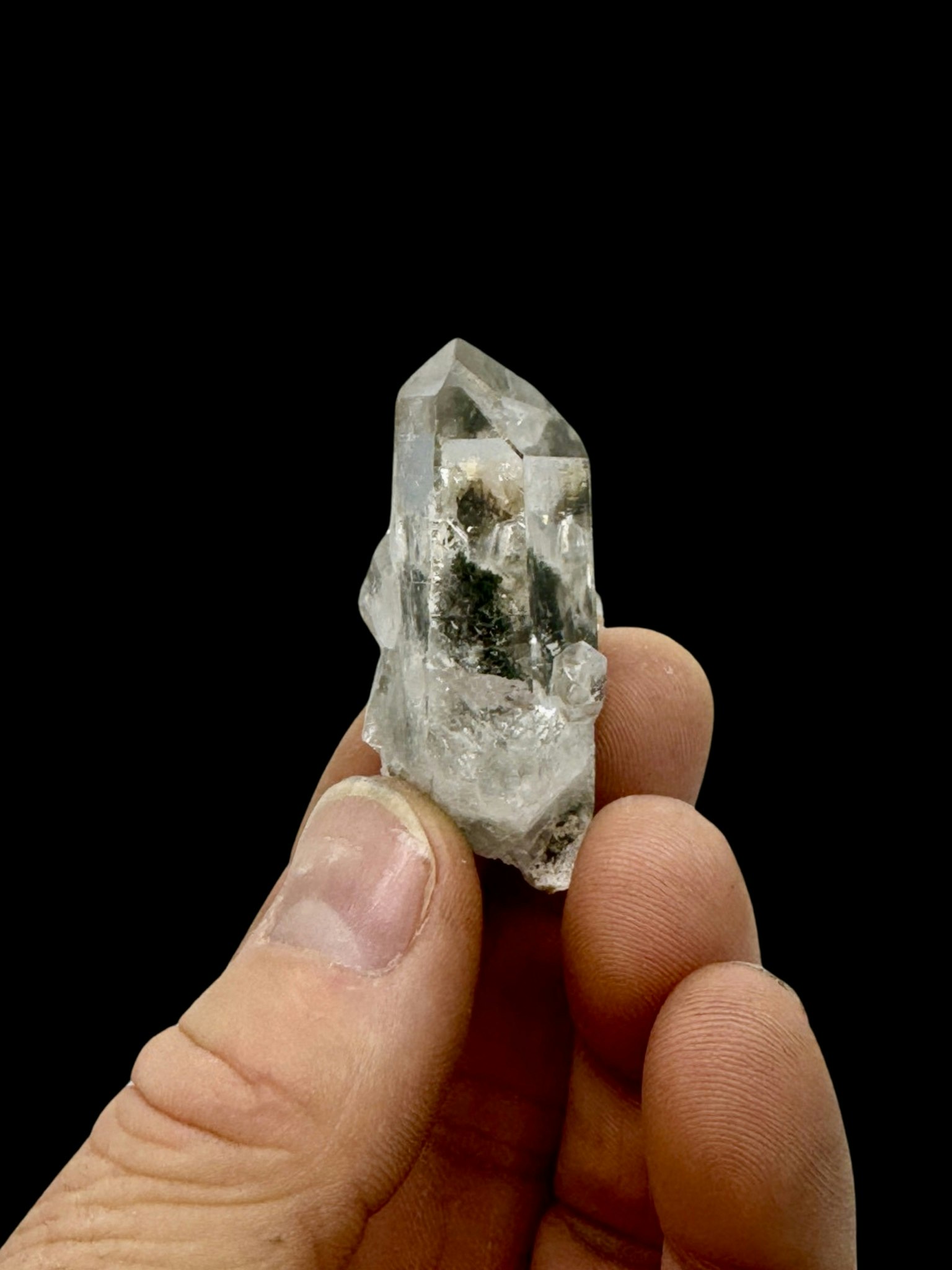 Spets Bergkristall med inklusion (Garden Quartz) AAA-kvalitet