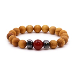 Armband Karneol & Sandalwood (7 mm)