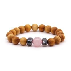 Armband Rosenkvarts & Sandalwood (7 mm)