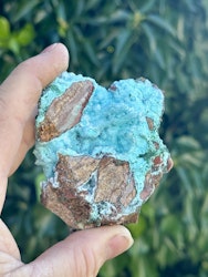 Krysokolla och Dolomit täckt av druzy bergkristall, AAA-kvalitet