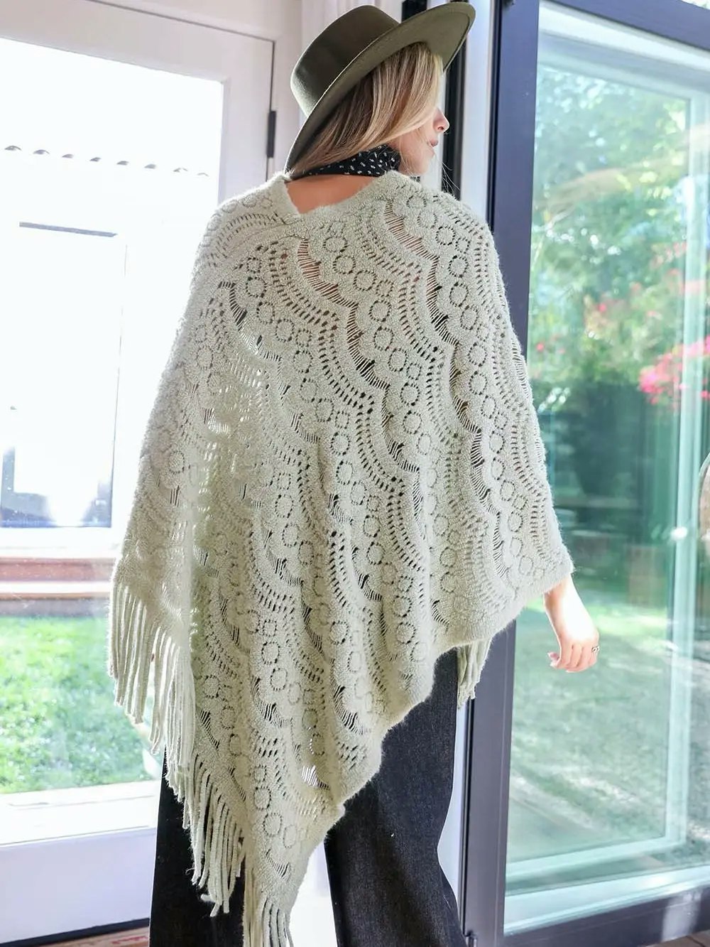 Boho Knit Wrap (Salvia, Leto Accessories )