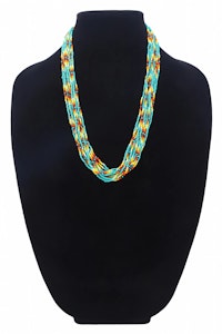 Set Halsband + Örhängen Fröpärlor (Turkos)