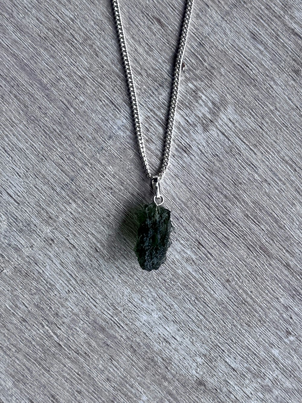 Kristallhänge Moldavit (Silver)
