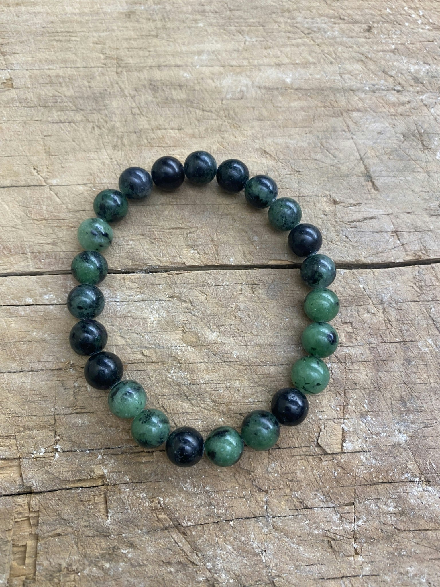 Armband Zoisit med rubin (8 mm)