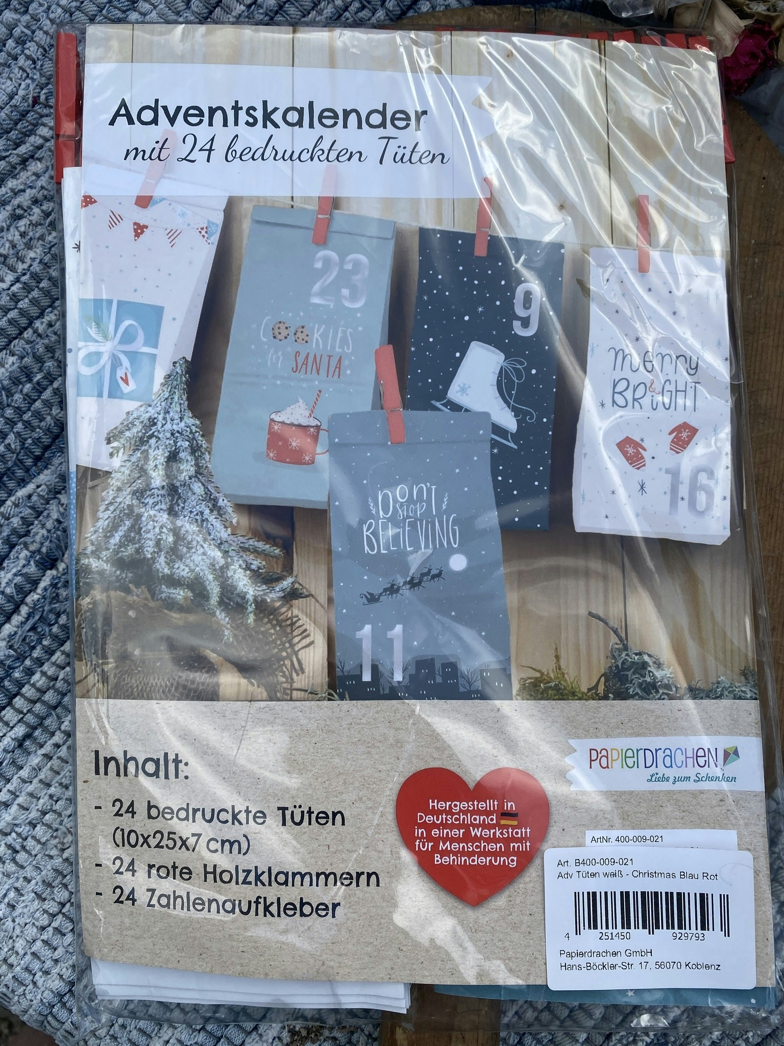 Adventskalender DIY (Blå)