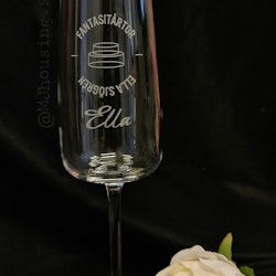 Graverat Champagneglas Kristall