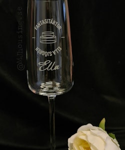 Graverat Champagneglas Kristall