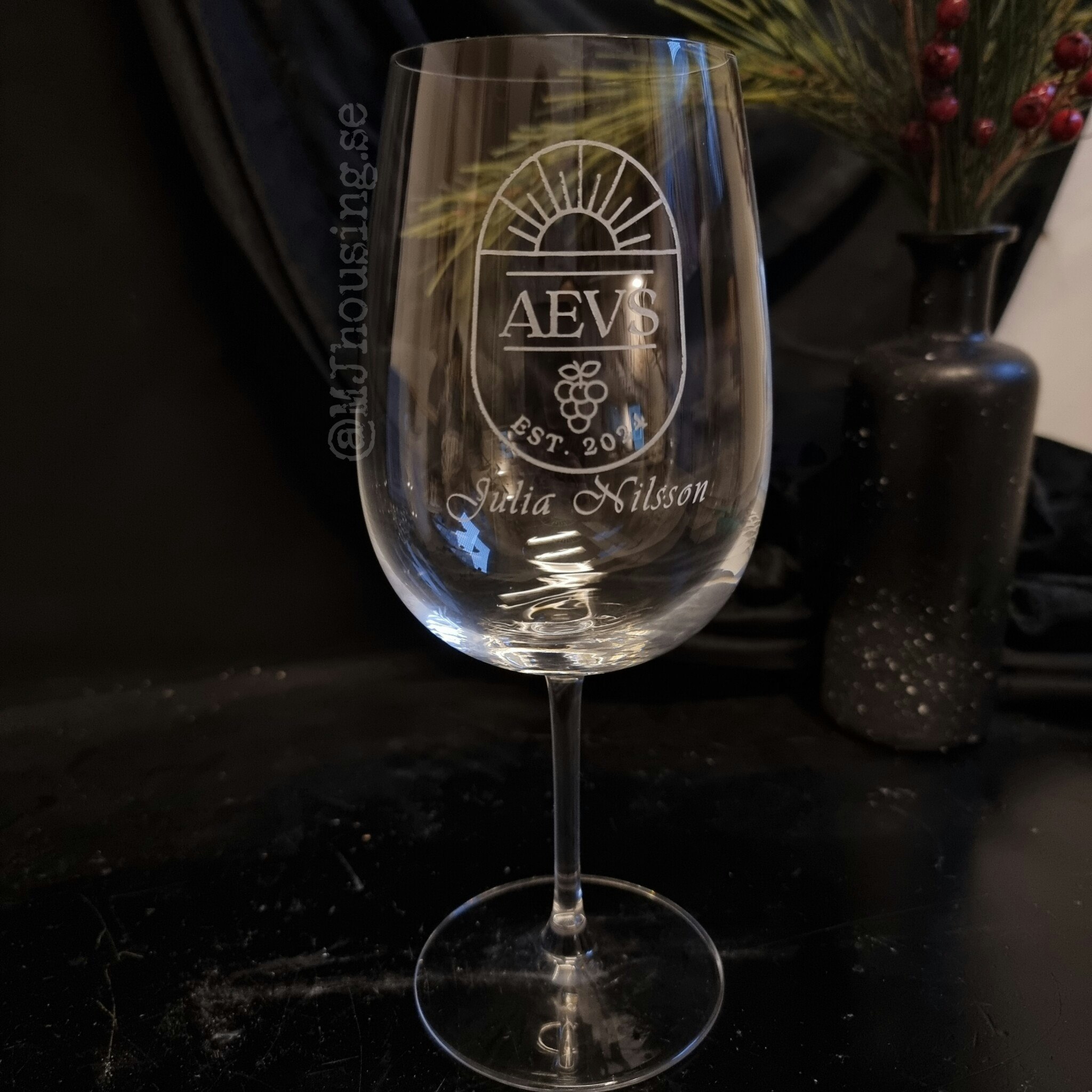 Graverat Vinglas XL Foto