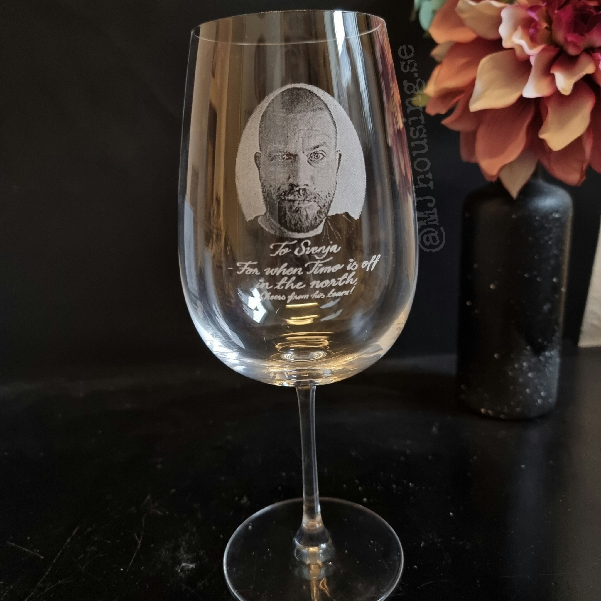 Graverat Vinglas XL Foto