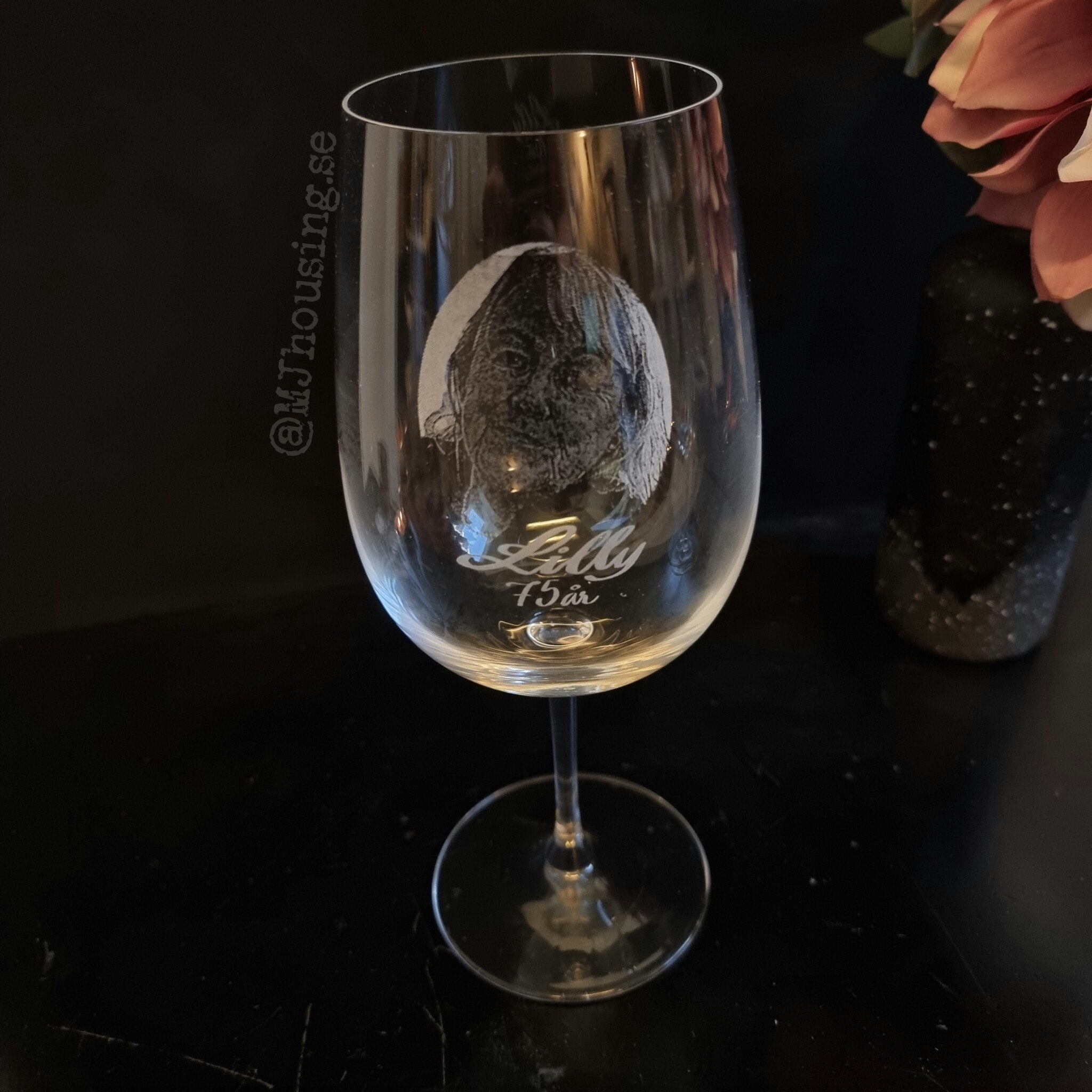Graverat Vinglas XL Foto