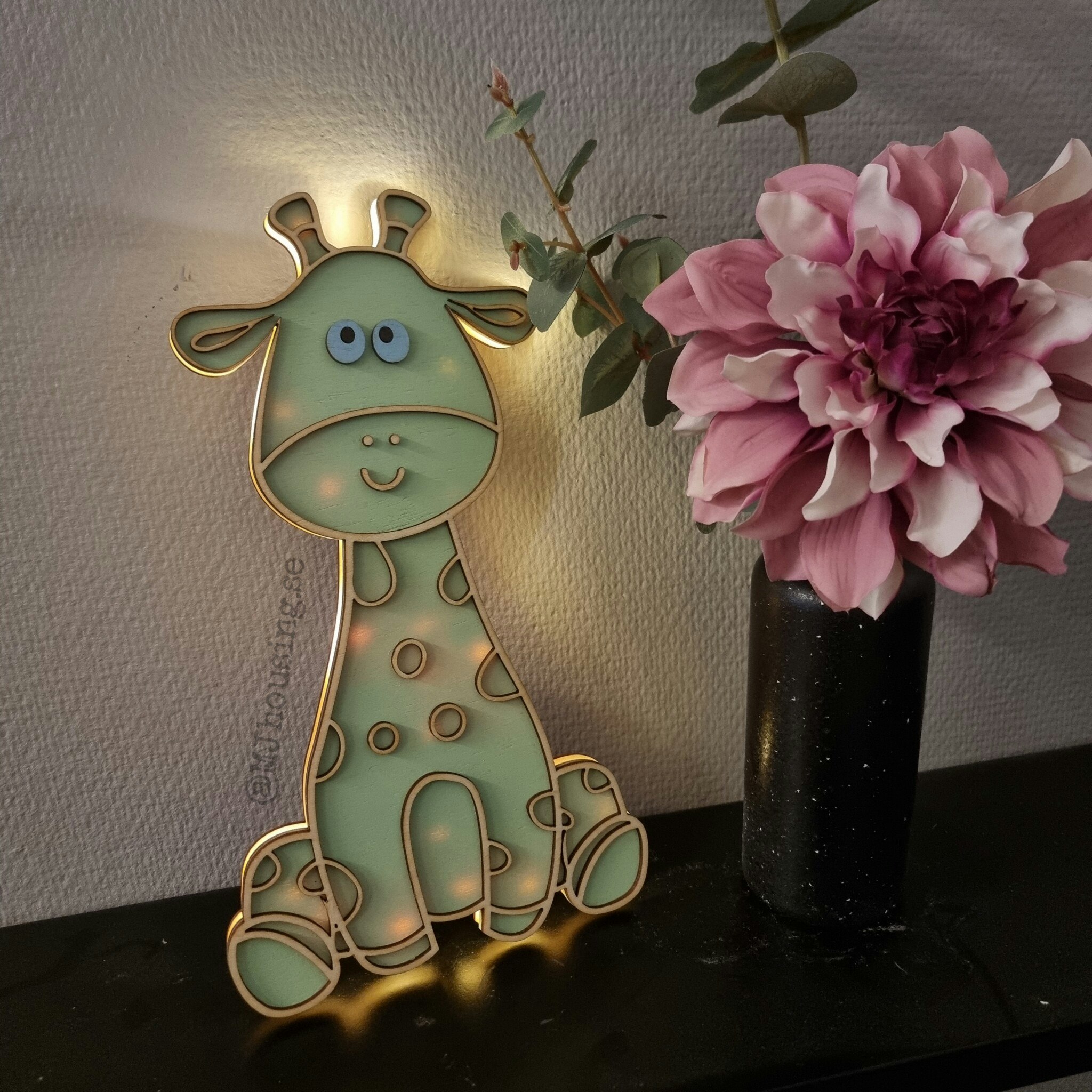 Giraffdekoration med Ledljus