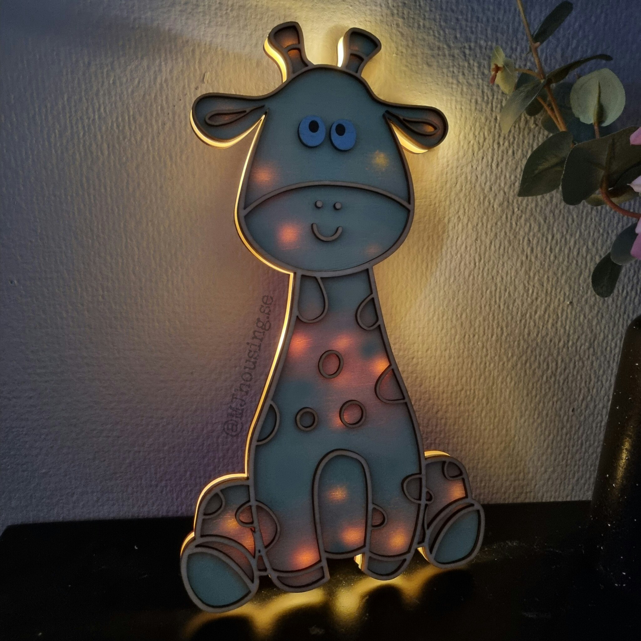 Giraffdekoration med Ledljus
