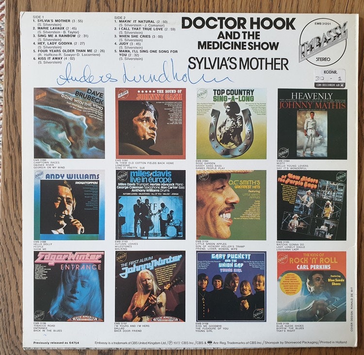 Dr Hook, Sylvias Mother. Vinyl LP