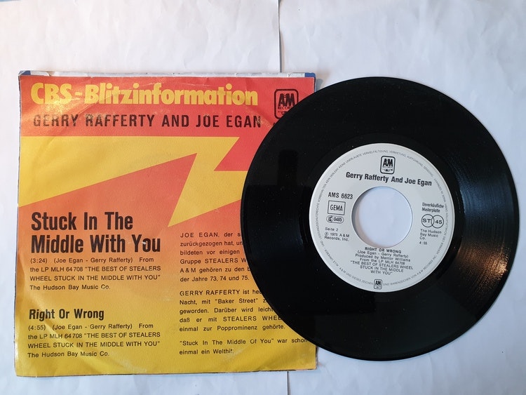 Gerry Rafferty and Joe Egan, Stuck in the middle with you. Vinyl S