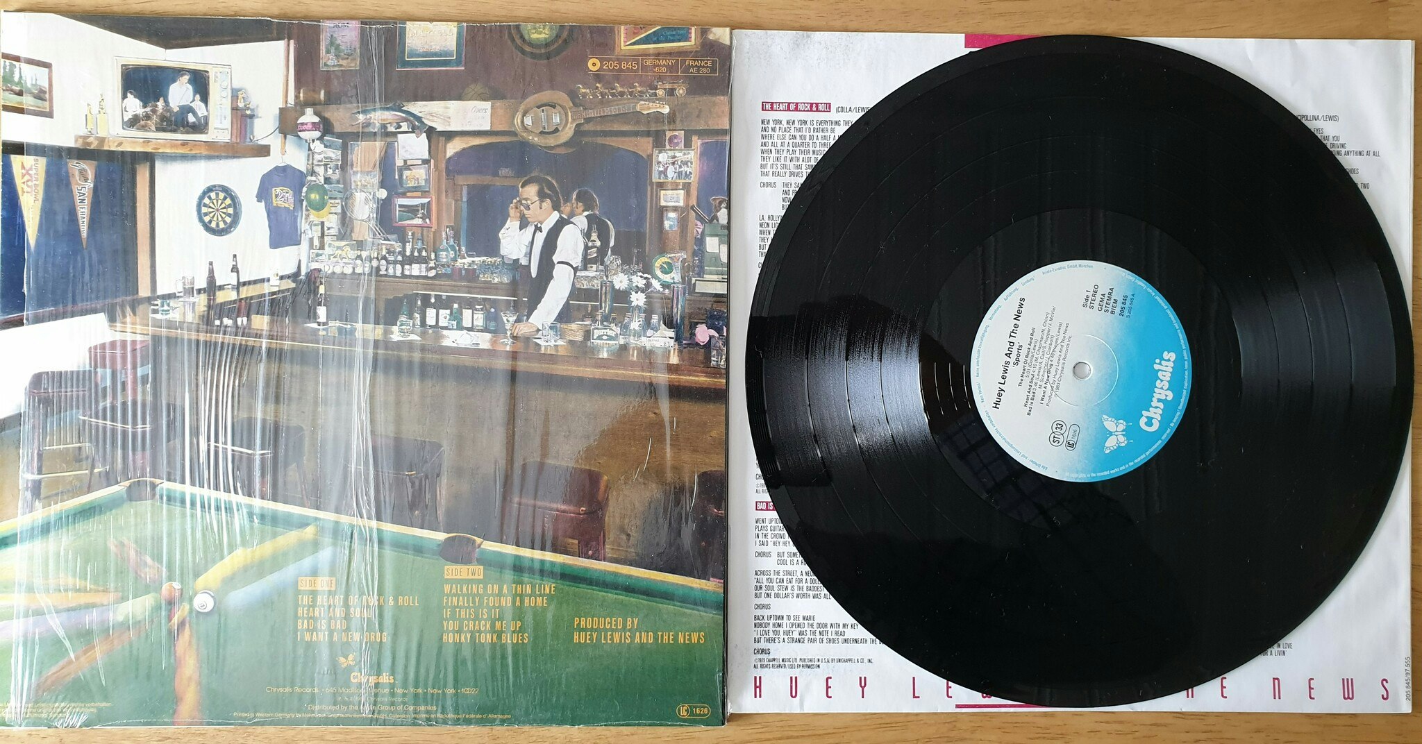 Huey Lewis and the News, Sports car. Vinyl LP