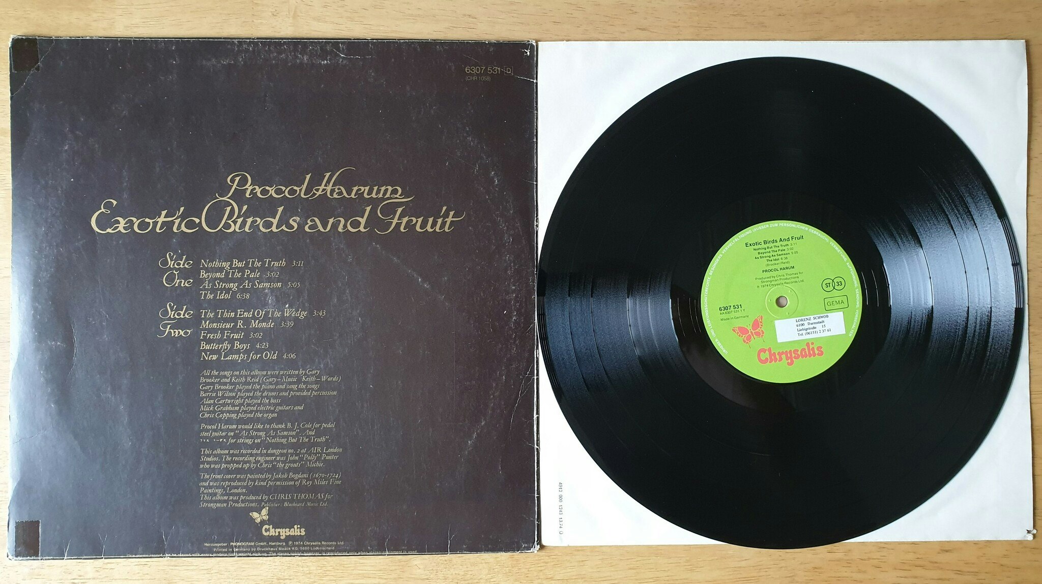 Procol Harum, Exotic birds and fruit. Vinyl LP