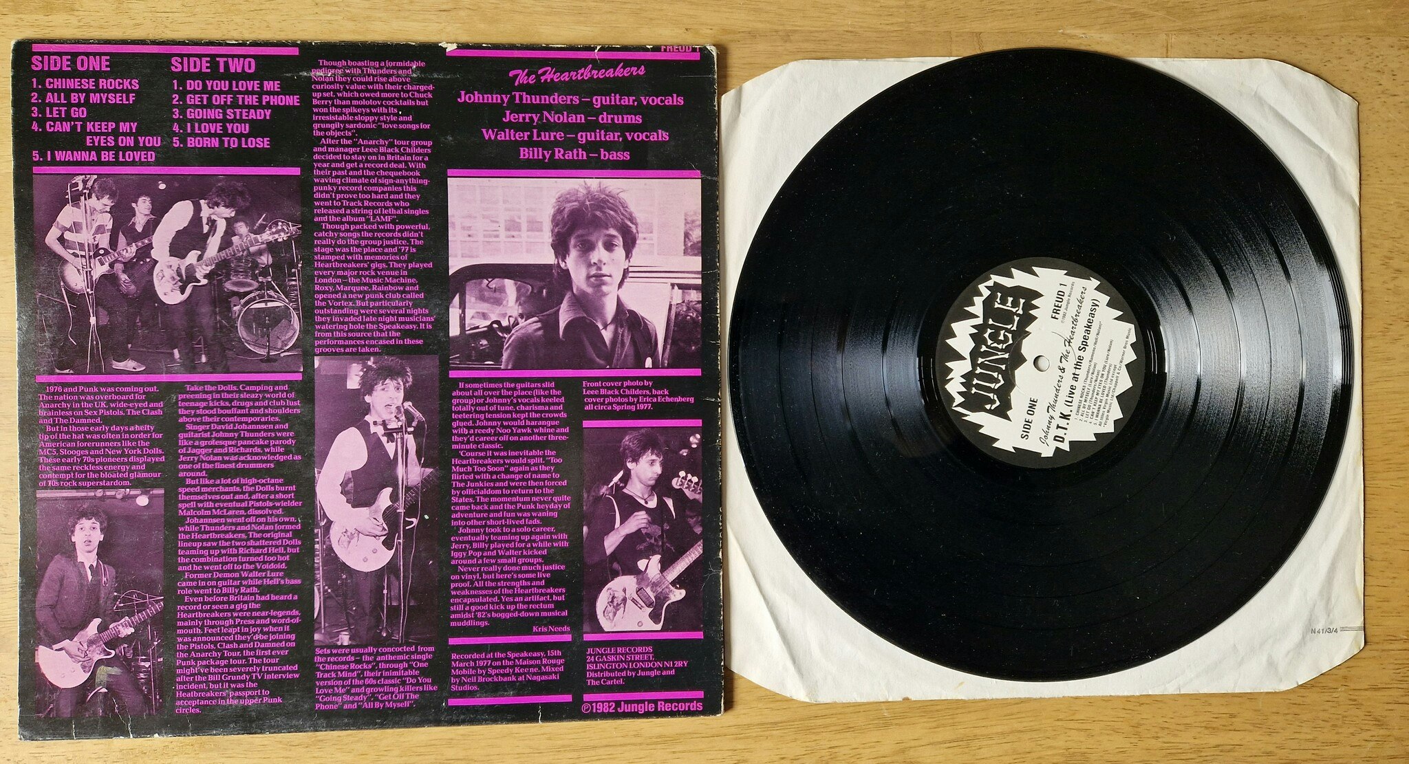 Johnny Thunders & the Heartbreakers, D.T.K. Live at the speakeasy. Vinyl LP