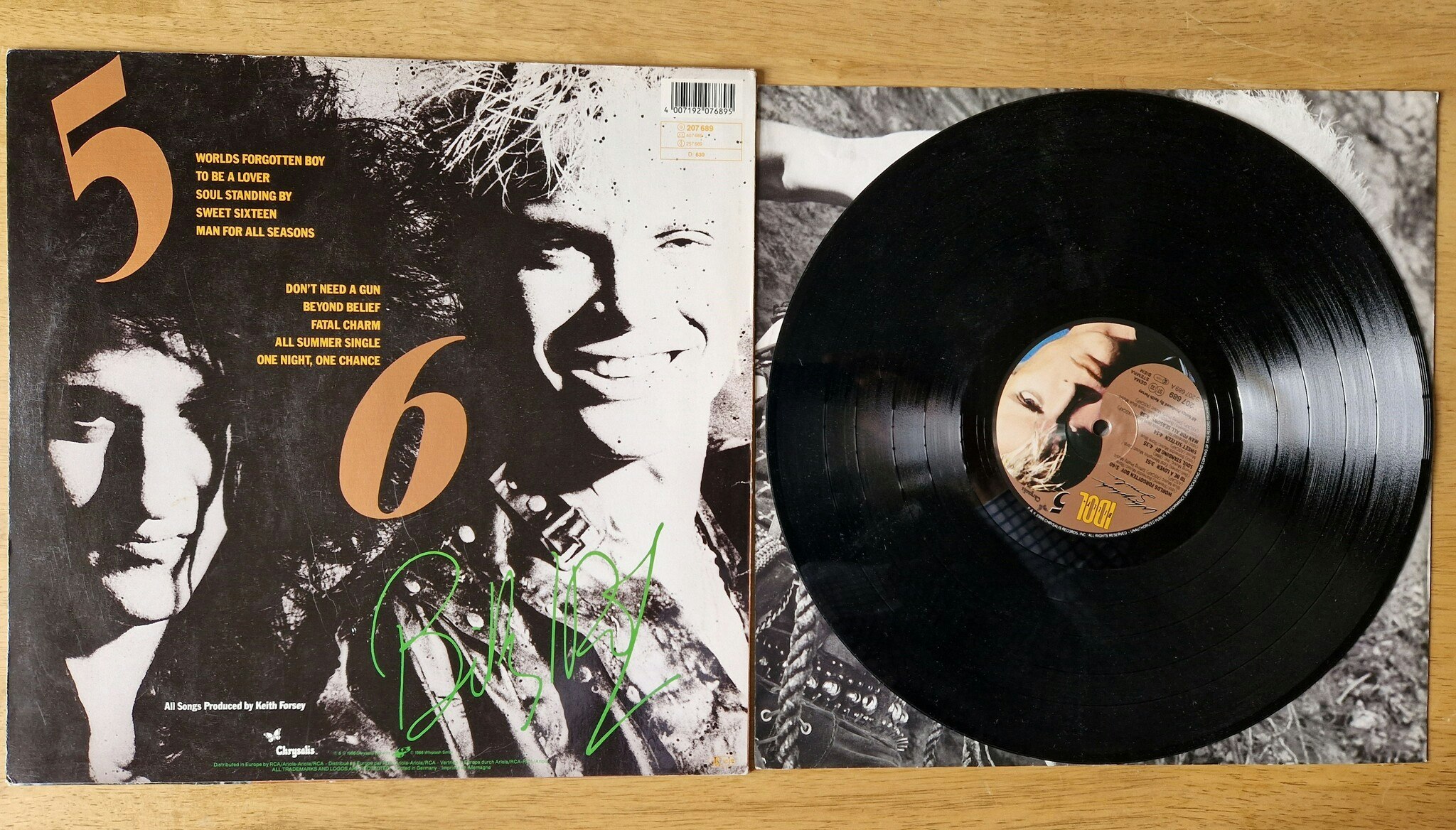 Billy Idol, Whiplash smile. Vinyl LP