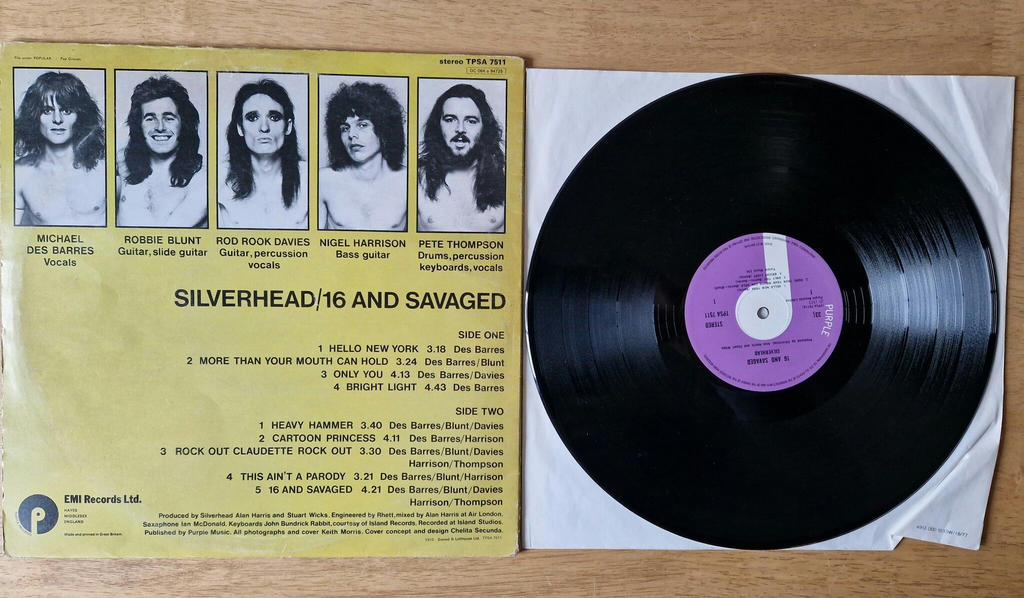 Silverhead, 16 and savaged. Vinyl LP