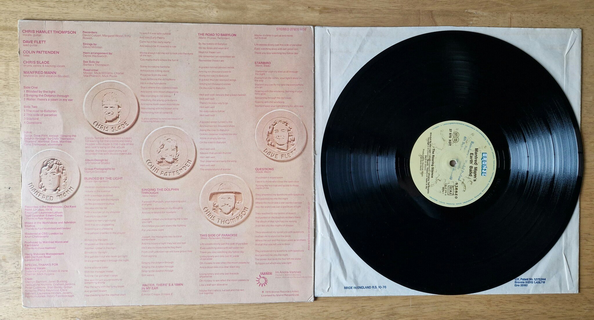 Manfred Mann's Earthband, The roaring silence. Vinyl LP