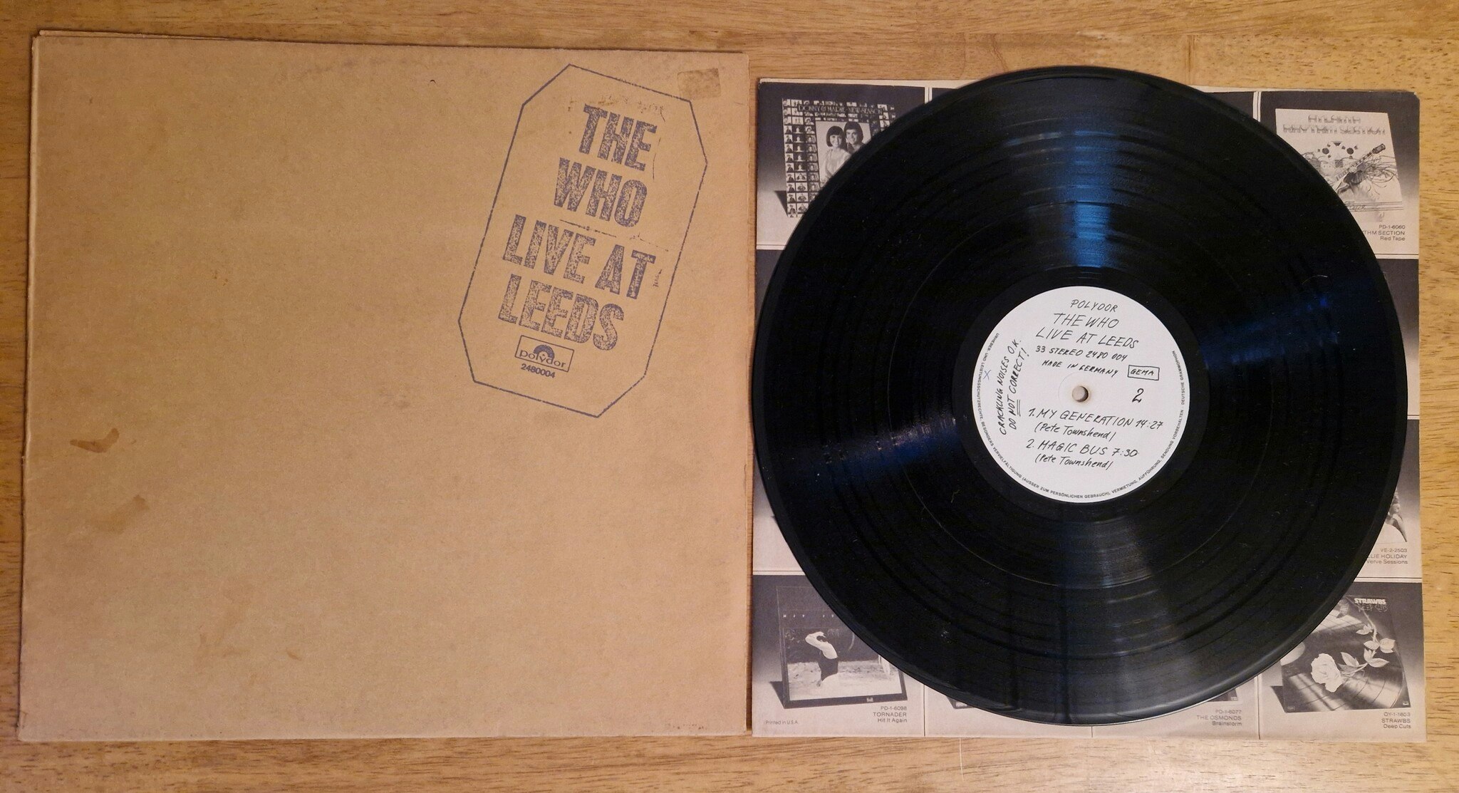 The Who, Live at Leeds. Vinyl LP