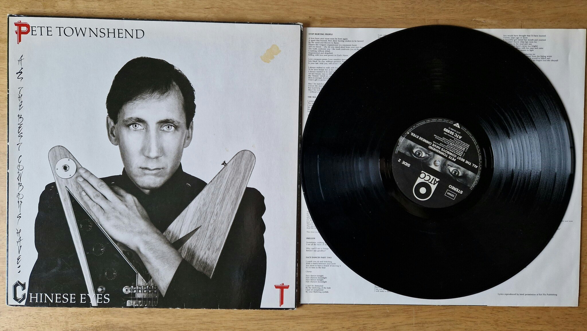 Pete Townshend, All the best cowboys have chinese eyes. Vinyl LP