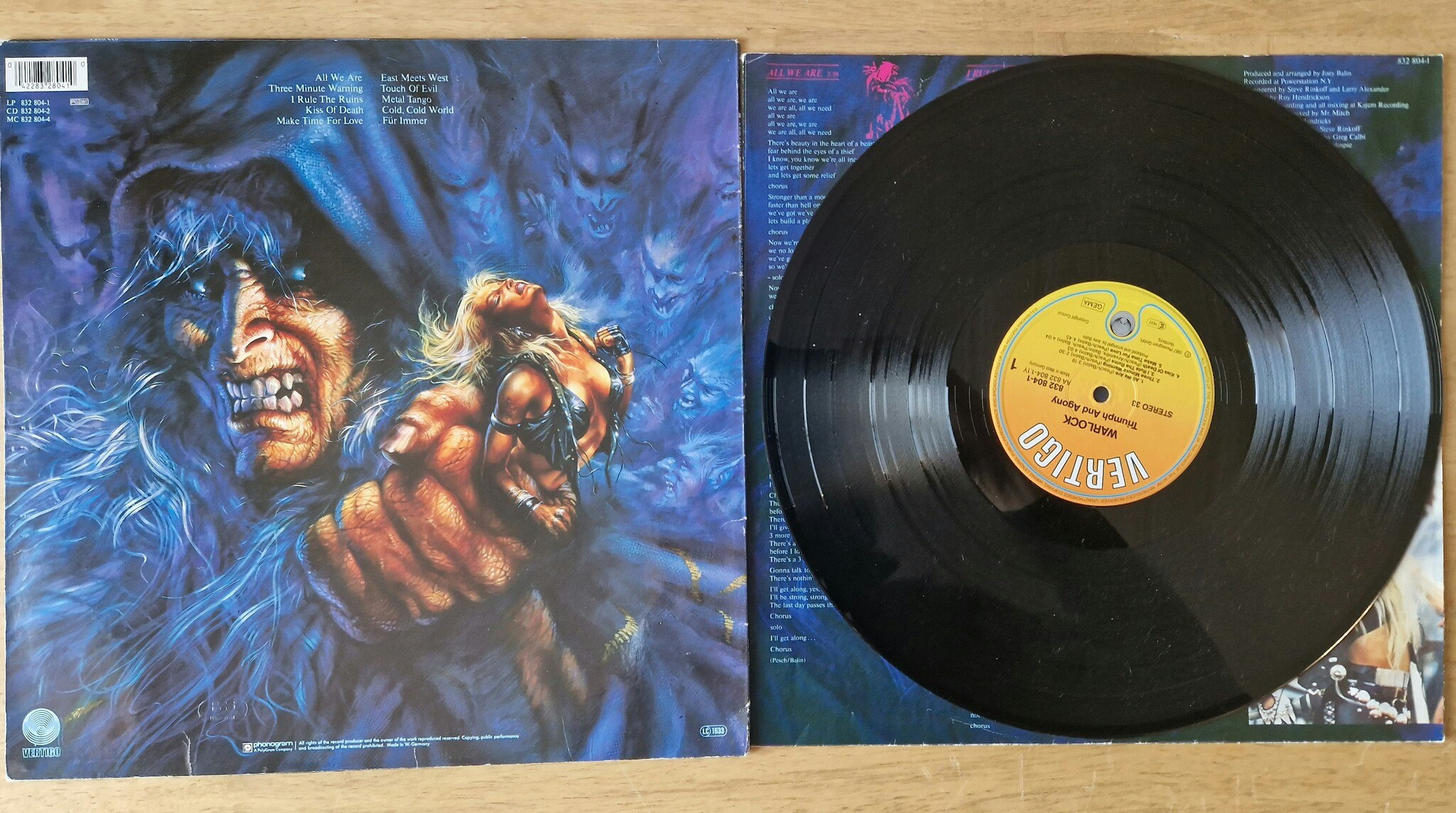 Warlock, Triumph and agony. Vinyl LP