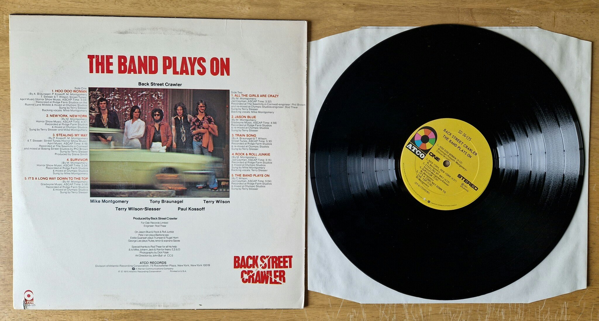 Back Street Crawler, The band plays on. Vinyl LP