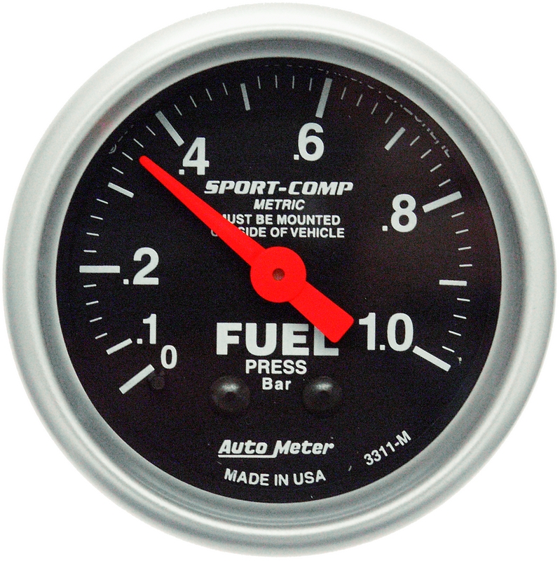 Autometer bränsletrycksmätare Mekanisk  0-1,0 Bar
