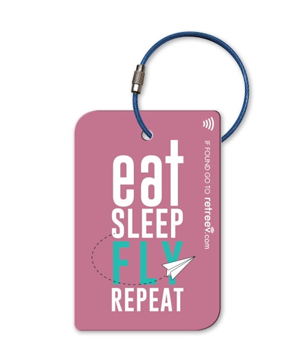 retreev™ Smart ID Luggage Tag | NFC QR Code Luggage Tags with Web Messaging Service -Eat.Sleep.Fly.Repeat