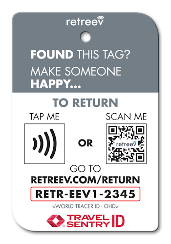 retreev™ Smart ID Luggage Tag | NFC QR Code Luggage Tags with Web Messaging Service -Cat