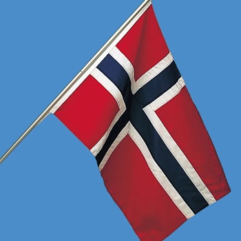 Balkongflagg Norsk med feste til vegg