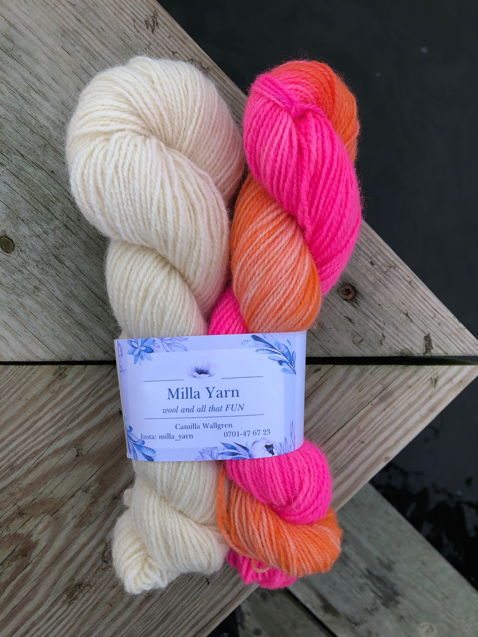 Milla Rauma Gammelserie Kit - Pink & Orange/White 100 g