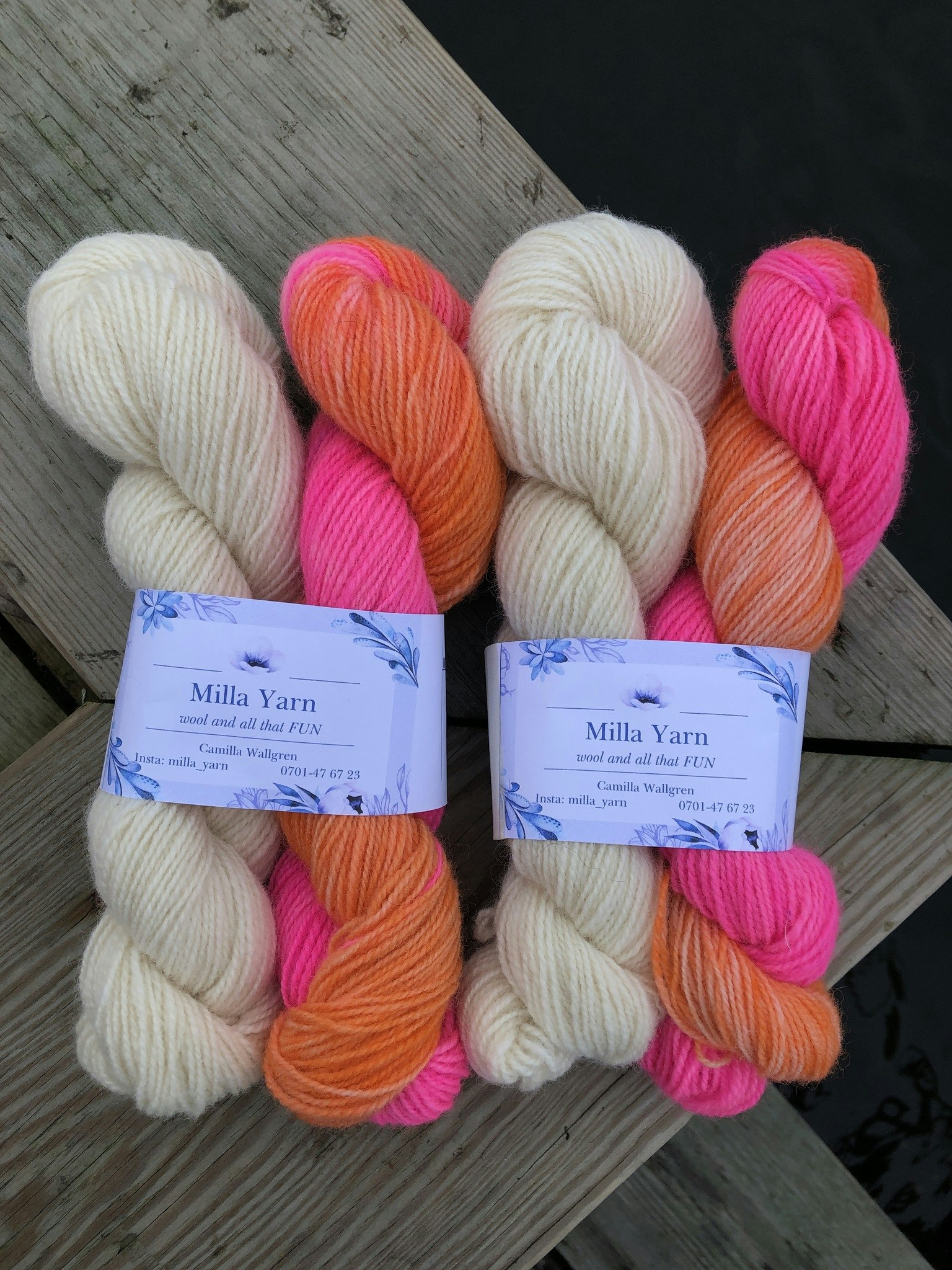 Milla Rauma Gammelserie Kit - Pink & Orange/White 100 g