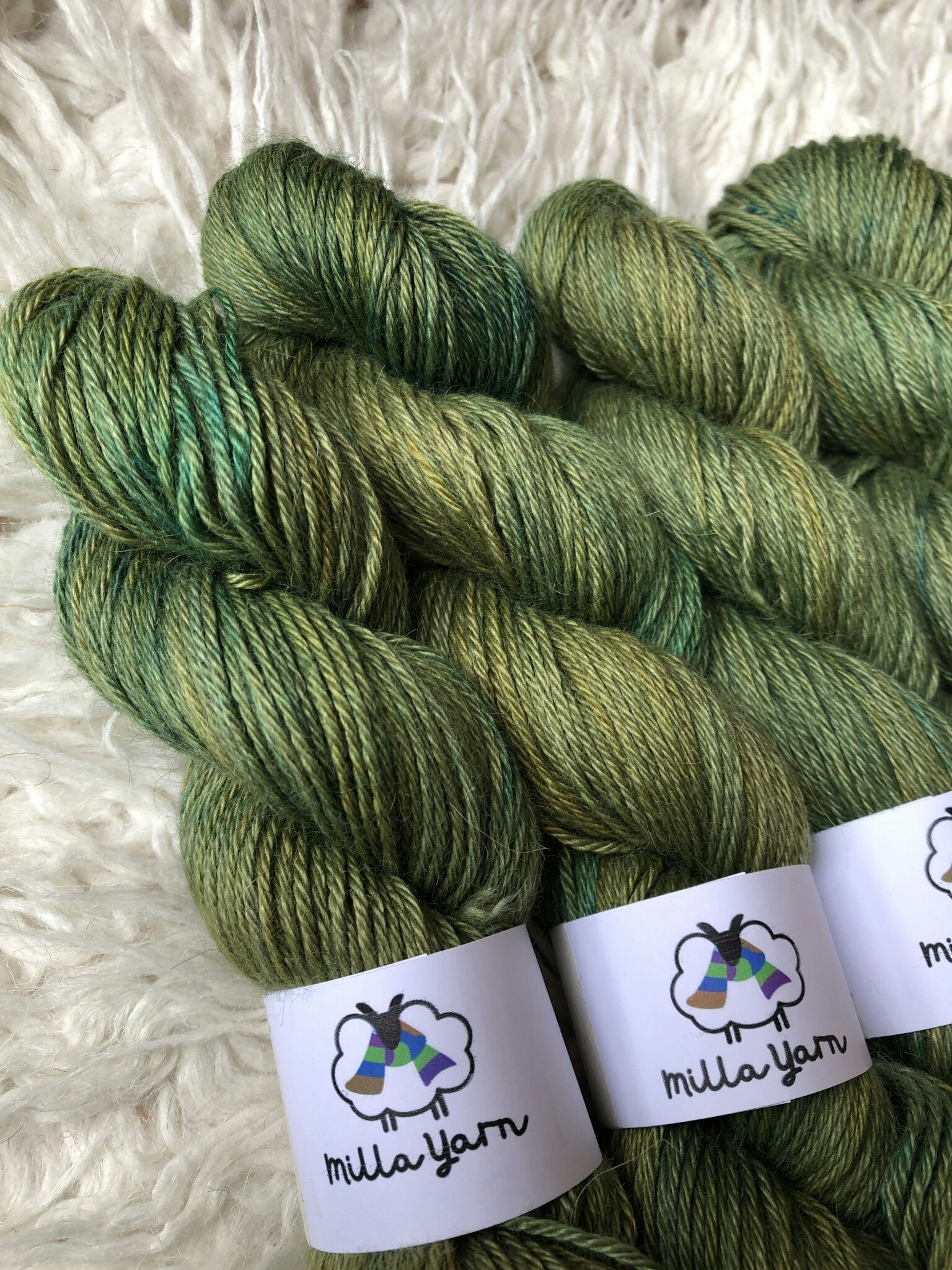 Handfärgad Llama Silk - Herb Garden 50 g