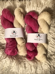 Milla Norsk DK - Bubblegum 50 g och Vit 50 g