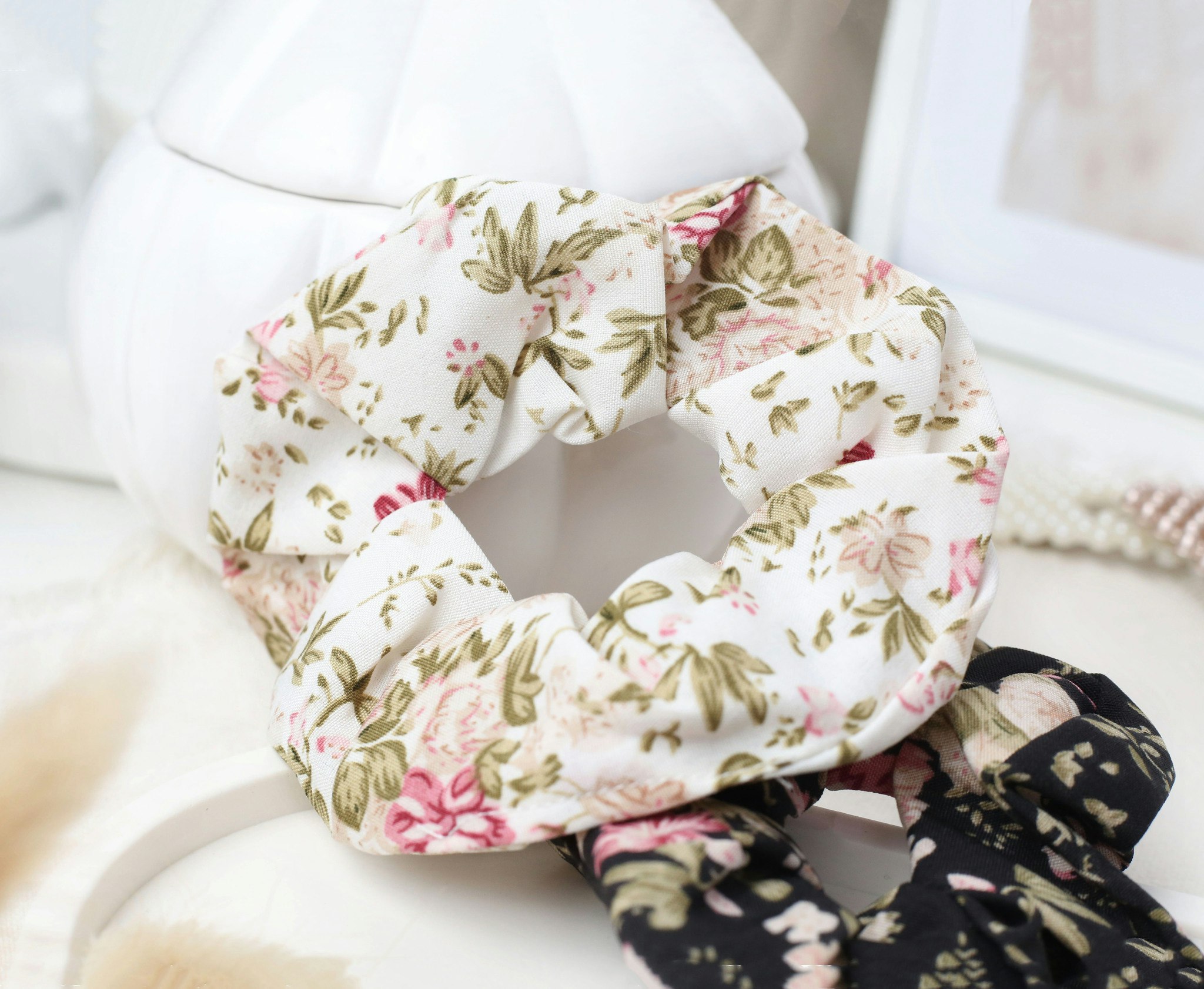 Top Choice Hårband Scrunchie Blommor 2-pack