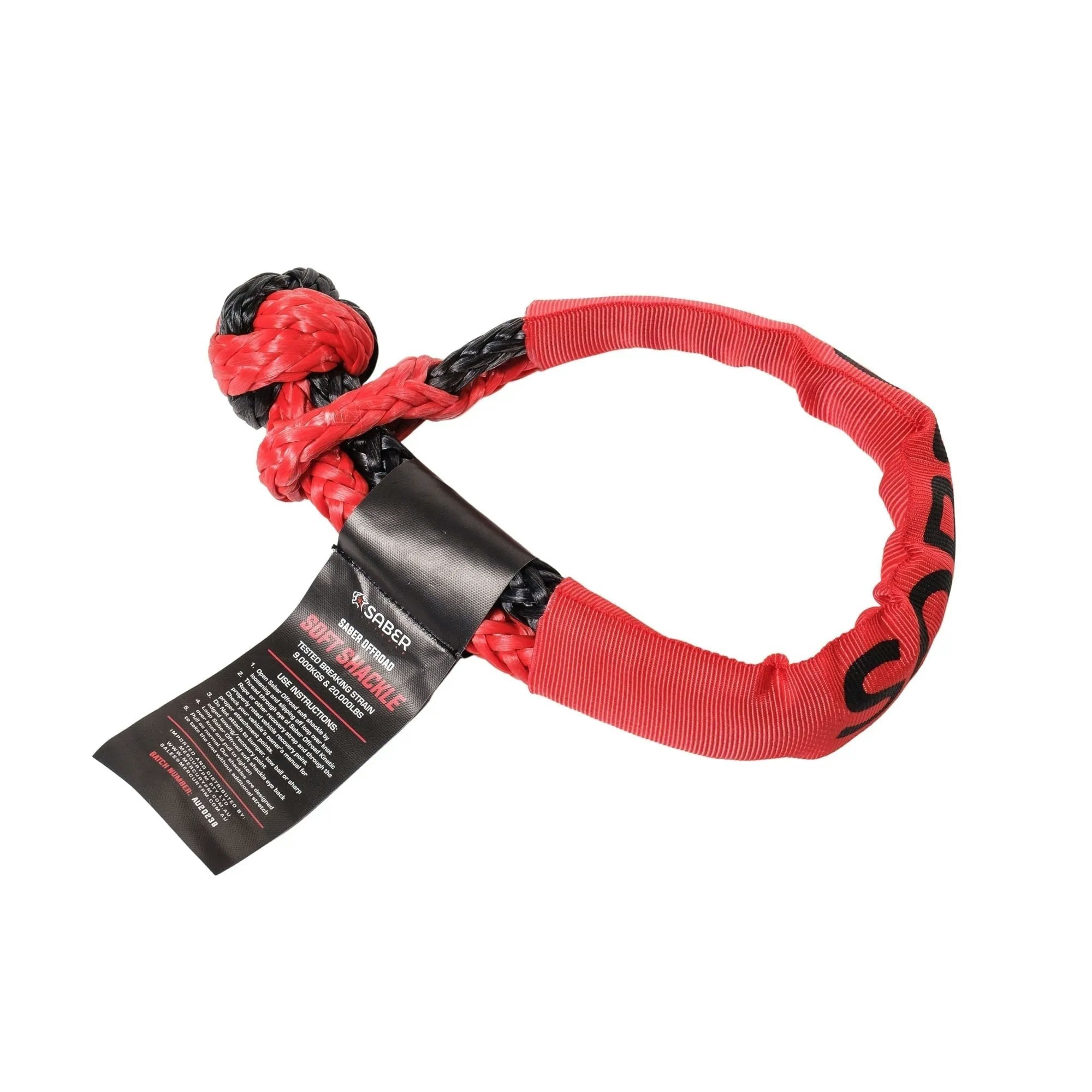 Saber 9,000KG Double Braided Soft Shackle
